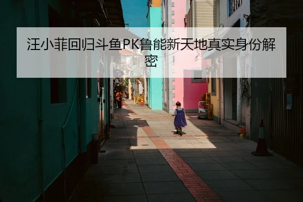 汪小菲回归斗鱼PK鲁能新天地真实身份解密